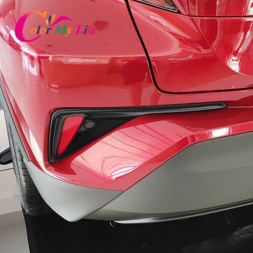 Color My Life 2Pcs/Set Rear Car Fog Lights Protection Cover for Toyota CHR C-HR C HR 2016 - 2020 Back Fog Lamps Sequins Trim