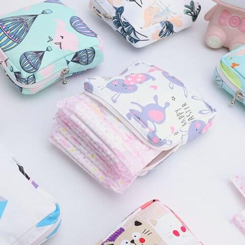 Women Cosmetic makeup Bag pouch Zipper Cute Neceser Toiletry Organizer Bag Girl Wash Make Up Sanitary Pads Lipstic Cases Bags