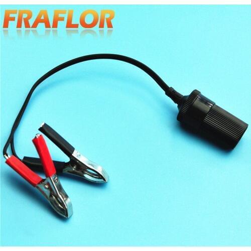 10pcs/lot 12 Volt Battery Terminal Clip-on Cigar Cigarette Lighter Female Power Socket Adapter Plug to Car Boat Oil Pump