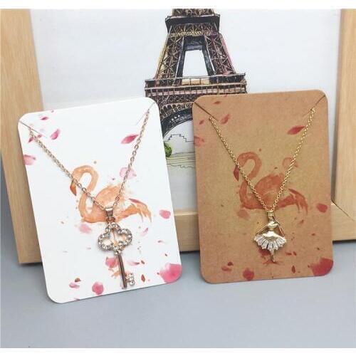 100pcs/lot 7.8x5.6cm Paper Necklace Packaging Card Love Jewelry Gift display Card Blank High quality Jewelry Packaging Card