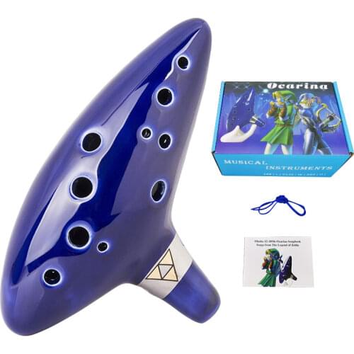 12 Hole Blue Ocarina Ceramic Alto C Legend of Ocarina Flute Music Instrument