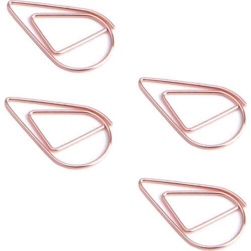200 pcs Rose Gold Cute Paper Clips, Smooth Drop-Shaped Paper Clips for Office School Student(1 inch / 25mm)