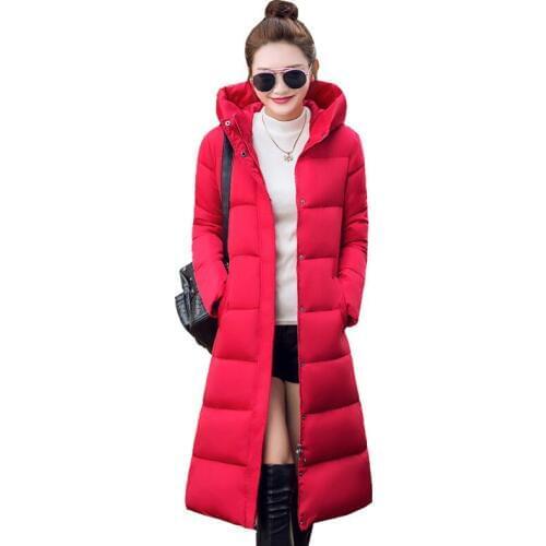 2019 New Arrival Fashion Slim Women Winter Jacket Cotton Padded Warm Thicken Ladies Coat Long Coats Parka Large Size 5XL R1086