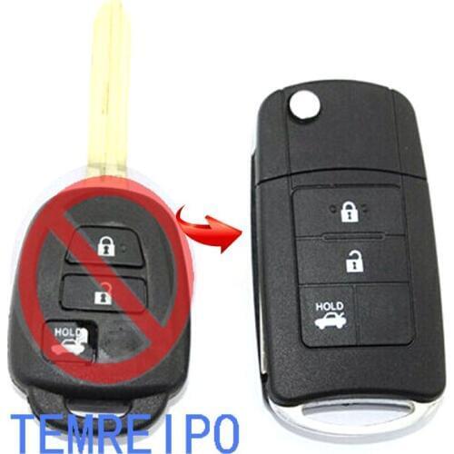 3 button folding modified remote key shell For Toyota Camry Modified Flip Key Shell Fobs