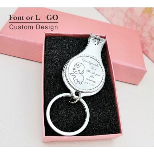 50Pcs Personalized Baptism/first communion anniversary Multifunctional Wine Opener/Keychain/Nail Clippers