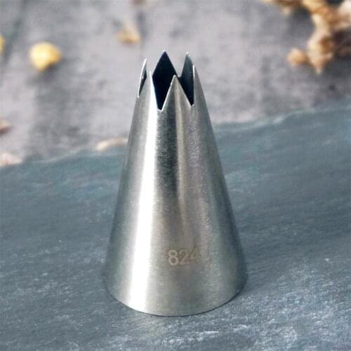 #824 Piping Nozzle Decor Icing Tip Cream Flower Rose Tips Fondant Baking Tool Cake Cupcake Decor Stainless Steel