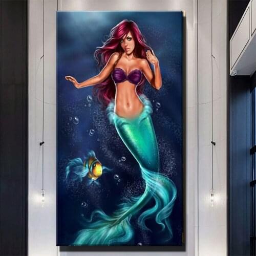 Diamond mosaic Full Square/Round 5D Diamond painting Fantasy Ocean Animal Mermaid Girl DIY Diamond embroidery Cross stitch