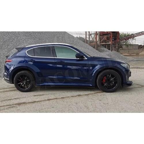 Carbon fiber Side Skirts Aprons For Alfa Romeo Stelvio 2017 2018 2019 FRP Door Bumper Guard Car Styling