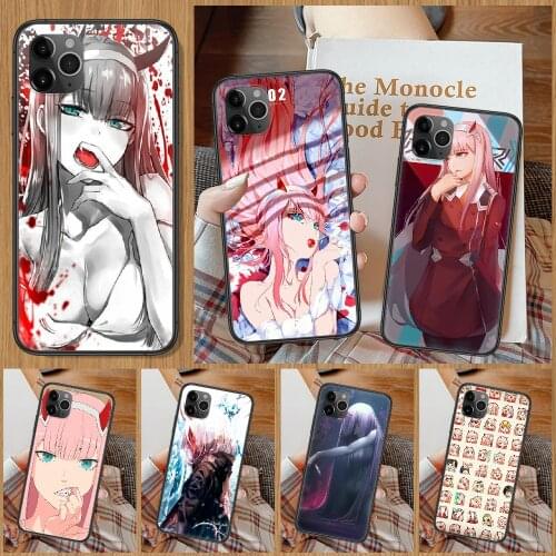 Anime Darling in the Franxx 02 Phone Case For iphone 5 5S SE 2 6 6S 7 8 11 12 Mini Plus X XS XR Pro Max black luxury bumper soft