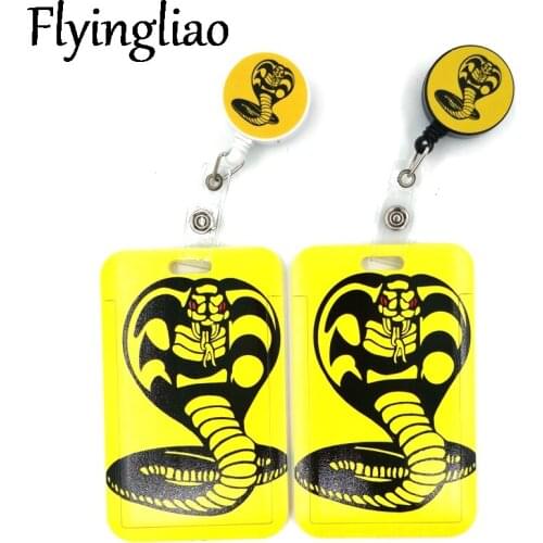 Cobra Kai Snake Card Holder Women Men Business Lanyard Badge Card Case Women Card Cover Student Lanyard ID Name Card Holder Bags