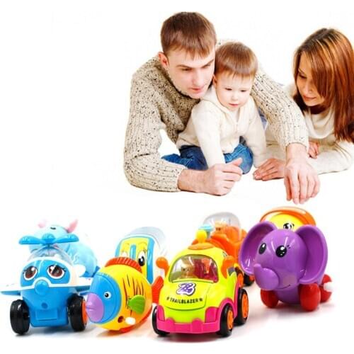 Childrens Inertia Series Toy Q Version Mini Taxi Inertia Small Train Aircraft Fun Transportation Car Baby Childrens Toy Gift