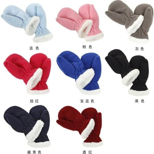 New 3 Sizes Polar Fleece Childrens Ski Gloves Winter European American Mittens Plush Warm Boys Girls Kids Winter Gloves