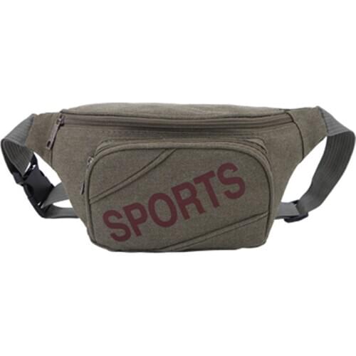 Leisure Mens Sports Travel Outdoor Multi-Functional Bag Mobile Phone Wallet Canvas Waist Bag
