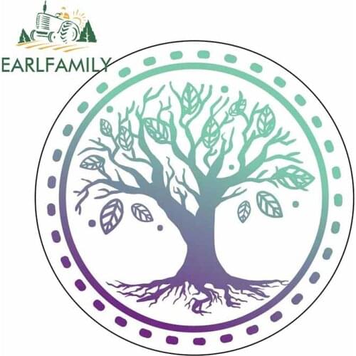 EARLFAMILY 13cm x 12.9cm for Tree of Life Simplicity Car Stickers Surfboard Laptop Personality Trunk VAN Decal Vinyl Car Wrap