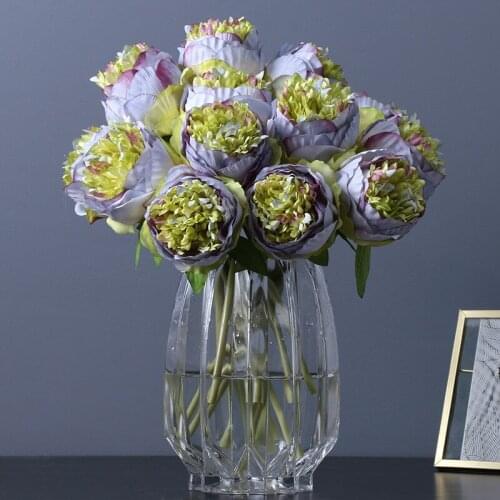 Elegant Artifical Flower 5 Heads Silk Royal Peony Bouquet For Home Decoration ( 10pcs, 10 heads)