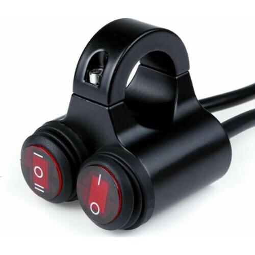 7/8'' 22mm Motorcycle Handlebar Headlight Fog Spot Light Dual Button On Off Switch 12V Motorcycle Switch Parts Accessories