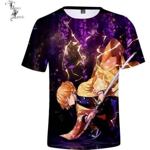 Zenitsu 3D Printing T-shirt Summer Fashion Round Neck Short Sleeve Japanese Anime Streetwear Plus Size