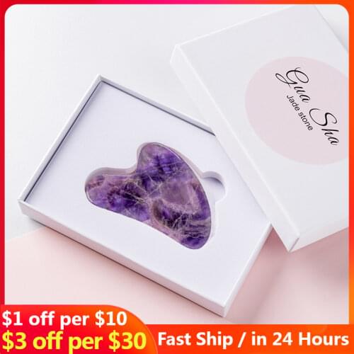 Face Massage Roller Natural Jade Guasha Scraping Massage Scraper Board Quartz Facial Eye Care Gua Sha Tool Face Lifting Massager