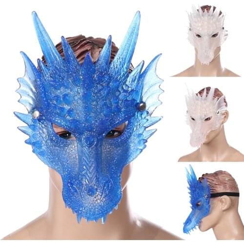 Halloween Carnival Adult Cosplay 3D Animal Dragon Mask Vampire Demon Devil Funny Face Cover Women Men Hat Headwear Party Props