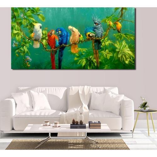 Painting canvas painting wall art picture colorful parrot animal print living room modern decorative print poster