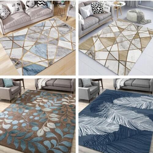Modern Nordic Geometry Large Area Rug Velvet Dywan Carpet And Rug For Living Room Bedroom Tea Coffee Table Decorative Floor Mat