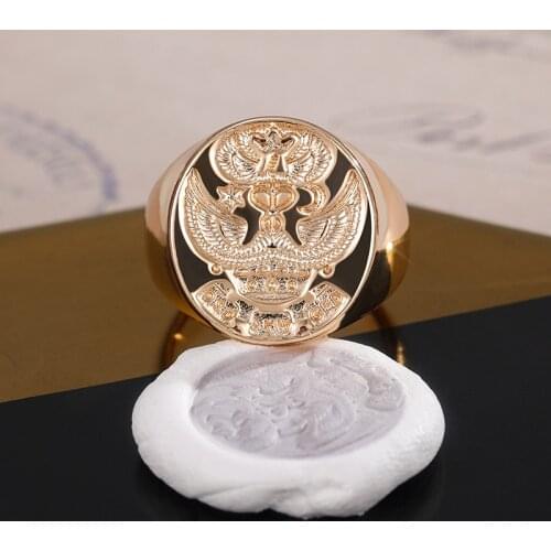 2021 New Arrival Rings for Men Luxury Mens Ring Golden Gift for Men Personality Seal Double Headed Eagle Trend Wedding Wholesale