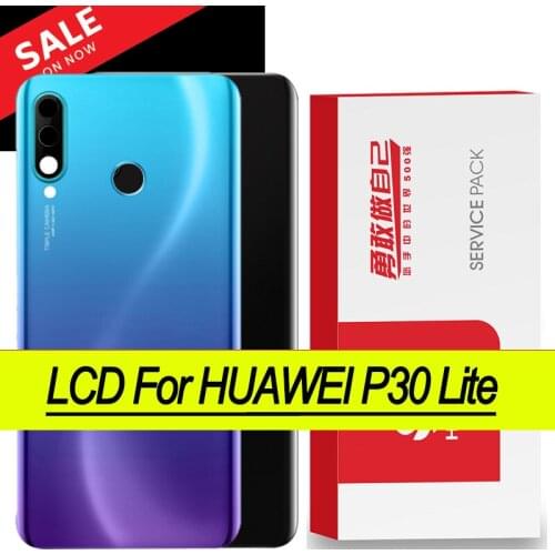 Original Back Housing Replacement for HUAWEI P30 Lite Back Cover Battery Glass Huawei Nova 4e with Camera Lens adhesive Sticker