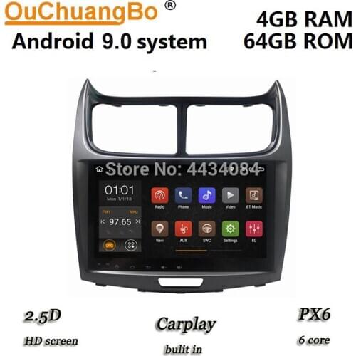 Ouchuangbo PX6 car radio gps stereo android 9.0 for Sail support BT USB wifi steering wheel control 1080P video 4GB+64GB 6 core
