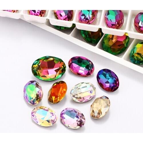 Astrobox Oval Rhinestone Loose Beads Crystal Sew On Rhinestone DIY Nail Art Clothing Accessories Rhinestone DIY Jewelry Making