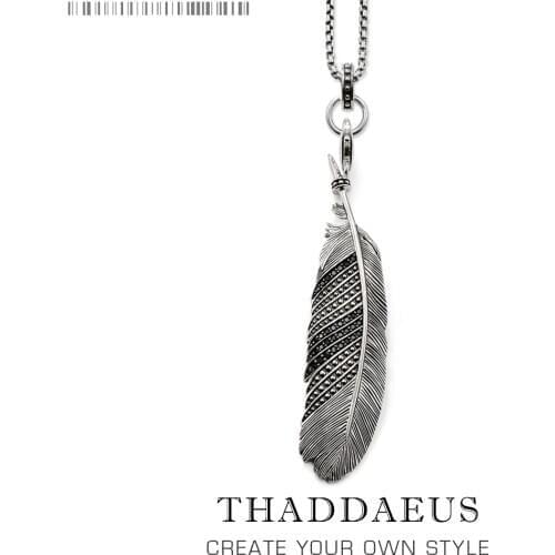 Feather Link Chain Necklace,2017 Brand New Silver Fashion Jewelry Europe Style Rebel Cross Bijoux Gift For Men & Women Friend