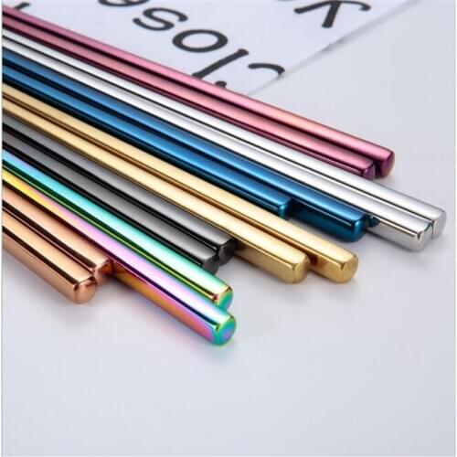 5Pairs Stainless Steel Chopsticks Laser Engraving Patterns Food Sticks Portable Reusable Korean Chopstick Sushi