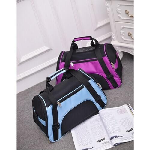 Portable Dog Cat Carrier Bag Pet Outing Backpack Messenger Bag Wearable Small Dog Cat Travel Play Breathable Nylon Mesh Handbag