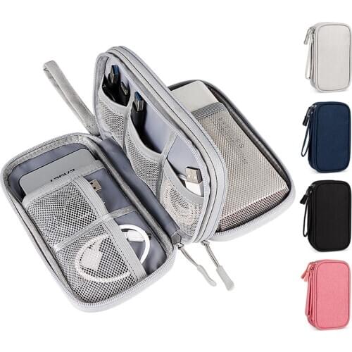 Portable Power Bank Bag USB Charger Gadgets Cables Wires Organizer Pouch Travel Electronic Accessories Protection Storage Case