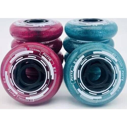 82A PUYEE Inline Skates Slalom Wheel with Blue Wine Red Tyre for SEBA Star River Super Elastic Durable Skating Rodas 64mm 80mm