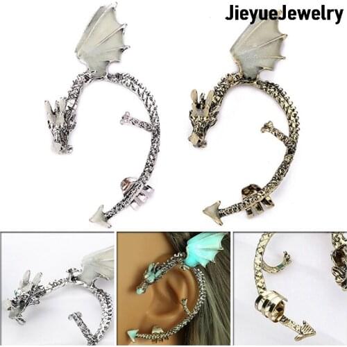 The Dragon Ear Cuff GLOW In The DARK Ancient Bronze Plated Dragon Ear Clip Earrings Earrings Women Men Girls Boys Gift 1 pcs