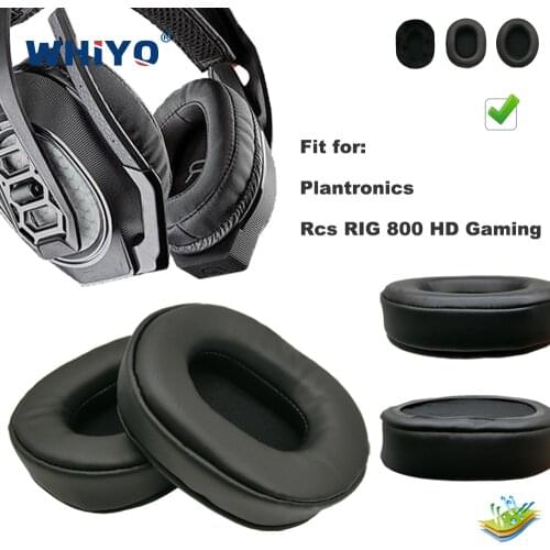 Replacement Ear Pads for Plantronics Rcs RIG 800 HD Gaming Headset Parts Leather Cushion Velvet Earmuff Headset Sleeve Cover