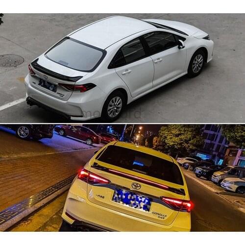 New Design Rear Wing Spoiler For Toyota For Corolla 2019 2020 2021 Flowing Brake Lamp Trunk ABS Plasti Spoiler Wing