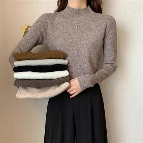 Loose Knitted Sweater Pullover Women Autumn Winter Solid Casual Simple Long Sleeve Sweater Vintage Korean Chic Elegant Jumpers