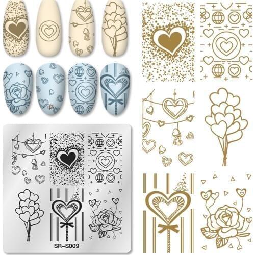 Mtssii Valentines Day Nail Stamping Plates Love Design Nail Art Plate Stainless Steel Nail Design Stamp Plate Stencil Tools