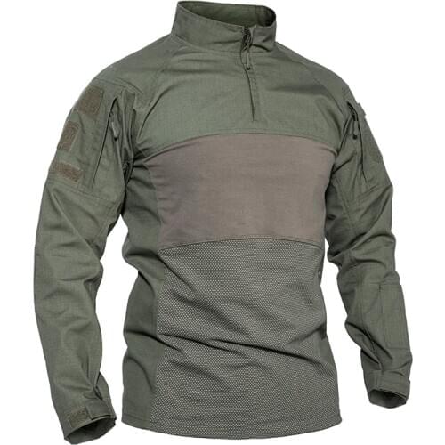 Military Tactical T-shirts Men Cotton Elastic Outdoor Hunting Hiking Shooting Combat Long Sleeve Paintball Army Work Clothes Top