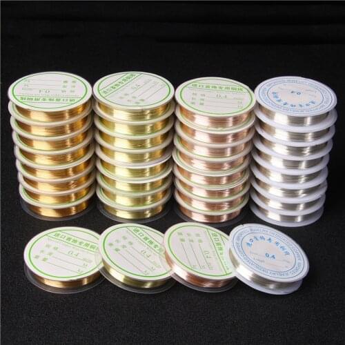 0.4-0.8mm Gold Silver Rose Gold Copper Wire For Bracelet Necklace DIY Beading Wire Jewelry Cord String For Craft Making
