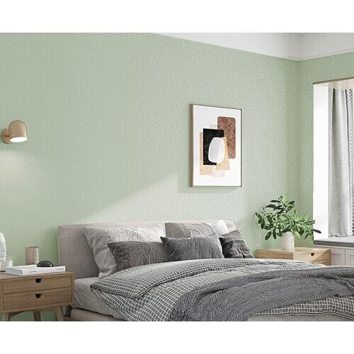 [Sound insulation and noise reduction] Solid color Apple green 3D three-dimensional Suede velvet thick light luxury wallpaper