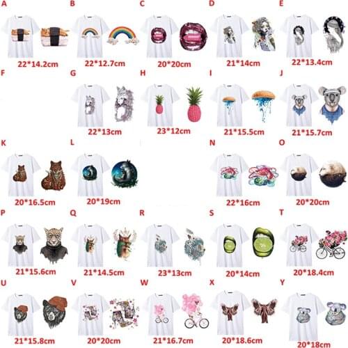 25 Different Heat Transfer Sticker Sexy Lipstick Leopard Panda Animals Girl Riding Bicycle For DIY Clothes Backpack Decor 2020