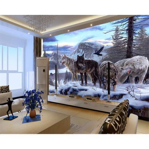 Beibehang 3d custom wallpaper wolf group animal mural hotel restaurant TV sofa wall children bedroom photo 3d wallpaper behang