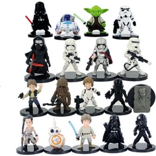 4-5 Pcs/Set 5-6cm Star Wars The Force Awakens Yoda Master Yoda BB8 Robot Clone Troopers Action Figure Mini Model Toys Kids Gift
