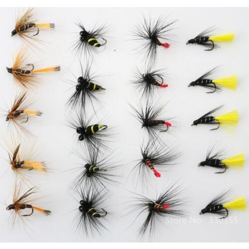 40Pcs Terrestrial Fly Dry Flies Size 12 Salmon Trout Fly Fishing Lures