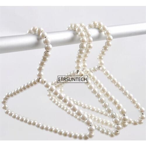 50pcs Pearl Hanger Fashion Dog Hangers for Clothes Pegs Baby Plastic Pet Dog Cat Cloth Hangers