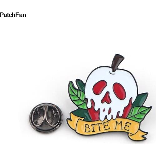 A3712 Patchfan Classic Horror Apple Brooches Enamel Pins Clothes Collar Lapel Pin Bag Metal Badges Jewelry