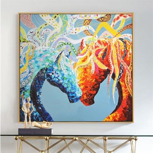 Abstract Horse Posters and Prints Nordic Art Wall Canvas Picture for Living Room Home Decoration Colorful Animal Canvas Painting
