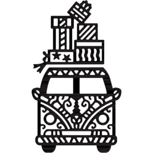 Car With Gifts Metal Cutting Dies Scrapbooking For Card Photo Album Making DIY Crafts Stencil 2021